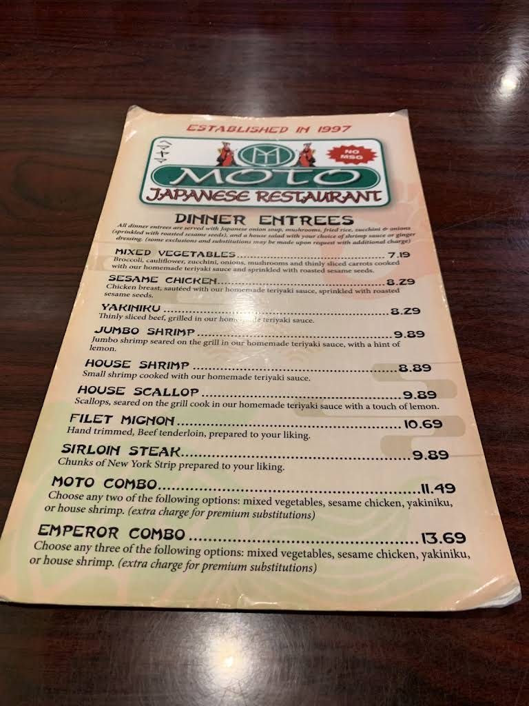 Moto Japanese Restaurant Menu 8
